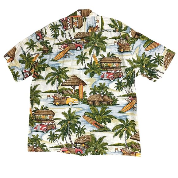 Vtg Hawaiian Reserve Coll. Shirt Mens L Aloha Tiki Floral Button Made In USA - Picture 2 of 7